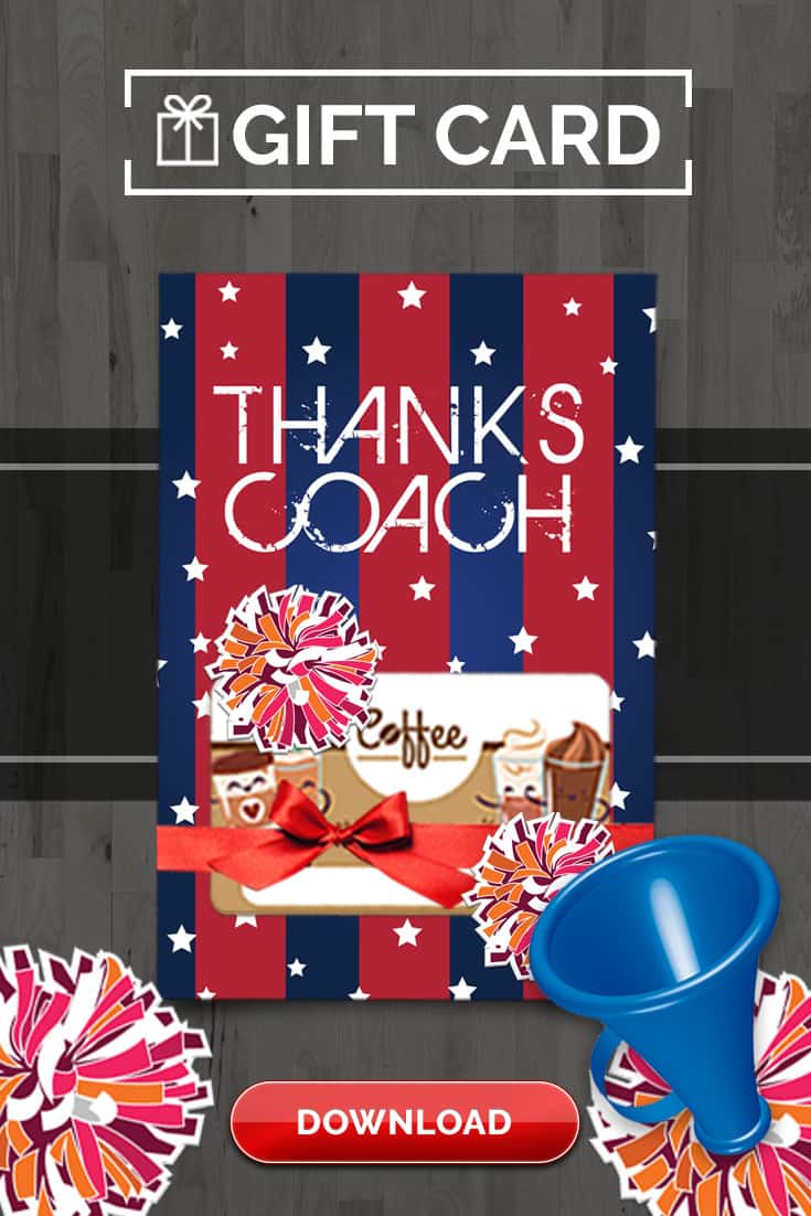 Cheerleading Coach Gift Thank You Card – Free Printable Download