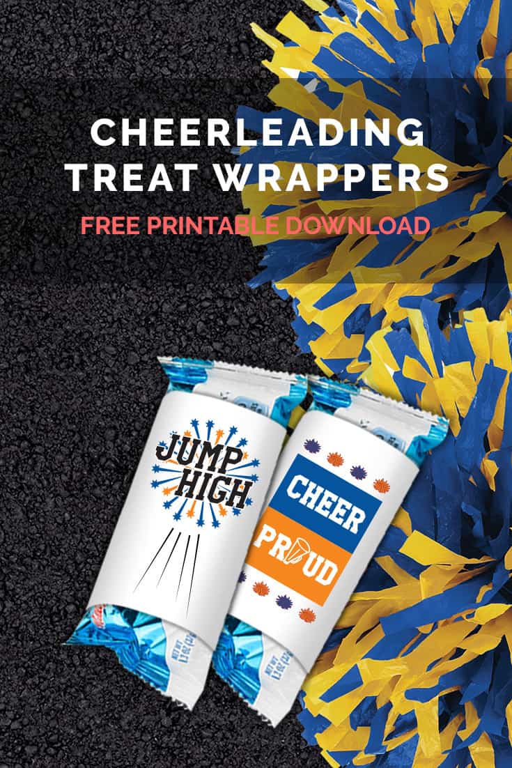 Free Cheerleading Treats printable wrapper download. If you have kids Cheering, chances are you will be called to provide treats at some point. Be the best Cheer Mom with these Treat wrappers! via @SidelineWarrior