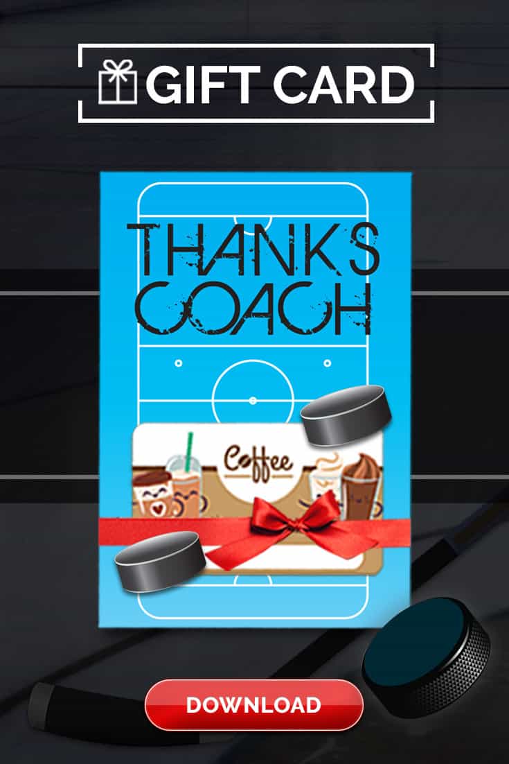Hockey Coach Gift Thank You Card – Free Printable Download