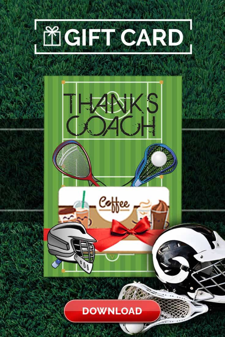 Lacrosse Coach Gift Thank You Card – Free Printable Download