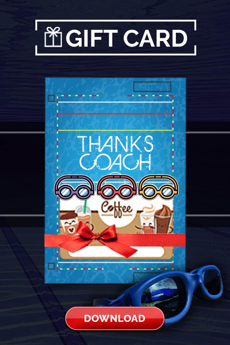 Swimming Coach Gift Thank You Card – Free Printable Download