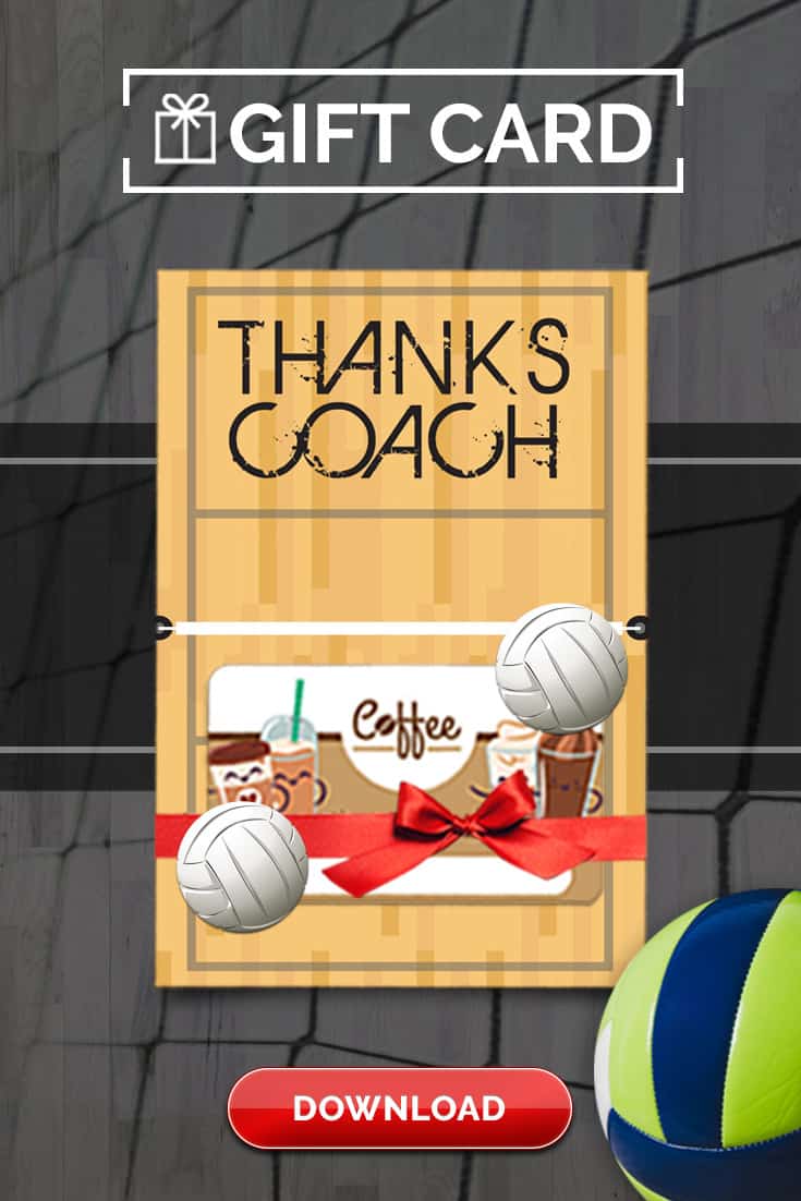 Volleyball Coach Gift Thank You Card – Free Printable Download
