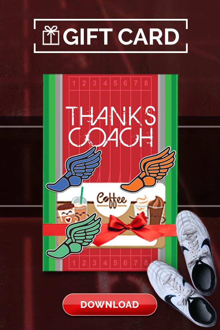 Cross Country Coach Gift Thank You Card – Free Printable Download